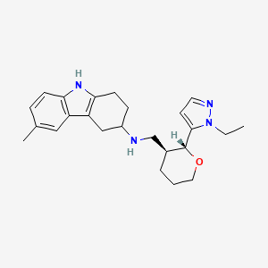 molecular formula C24H32N4O B7339766 N-[[(2R,3S)-2-(2-ethylpyrazol-3-yl)oxan-3-yl]methyl]-6-methyl-2,3,4,9-tetrahydro-1H-carbazol-3-amine 