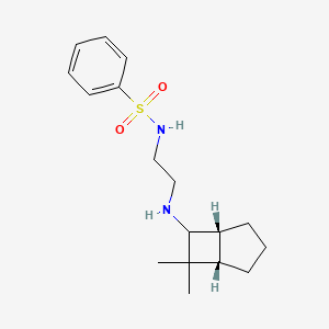 molecular formula C17H26N2O2S B7339842 N-[2-[[(1S,5R)-7,7-dimethyl-6-bicyclo[3.2.0]heptanyl]amino]ethyl]benzenesulfonamide 