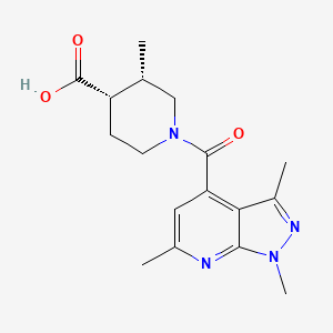 molecular formula C17H22N4O3 B7340069 (3S,4S)-3-methyl-1-(1,3,6-trimethylpyrazolo[3,4-b]pyridine-4-carbonyl)piperidine-4-carboxylic acid 