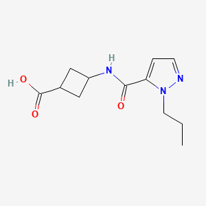 molecular formula C12H17N3O3 B7340132 3-[(2-Propylpyrazole-3-carbonyl)amino]cyclobutane-1-carboxylic acid 