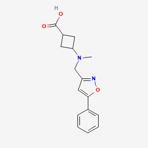 molecular formula C16H18N2O3 B7340377 3-[Methyl-[(5-phenyl-1,2-oxazol-3-yl)methyl]amino]cyclobutane-1-carboxylic acid 