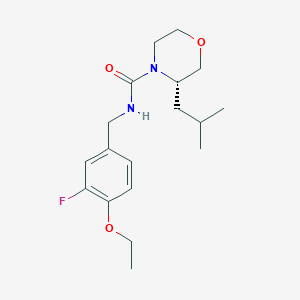 molecular formula C18H27FN2O3 B7340463 (3S)-N-[(4-ethoxy-3-fluorophenyl)methyl]-3-(2-methylpropyl)morpholine-4-carboxamide 