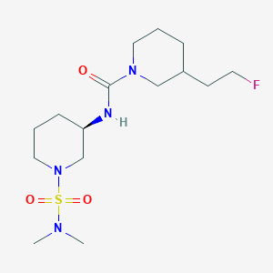 molecular formula C15H29FN4O3S B7340535 N-[(3R)-1-(dimethylsulfamoyl)piperidin-3-yl]-3-(2-fluoroethyl)piperidine-1-carboxamide 