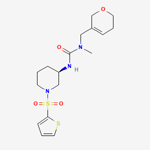 molecular formula C17H25N3O4S2 B7340545 1-(3,6-dihydro-2H-pyran-5-ylmethyl)-1-methyl-3-[(3R)-1-thiophen-2-ylsulfonylpiperidin-3-yl]urea 