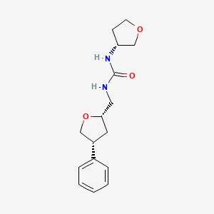 molecular formula C16H22N2O3 B7340608 1-[(3R)-oxolan-3-yl]-3-[[(2S,4R)-4-phenyloxolan-2-yl]methyl]urea 