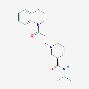 molecular formula C21H31N3O2 B7340659 (3R)-1-[3-(3,4-dihydro-2H-quinolin-1-yl)-3-oxopropyl]-N-propan-2-ylpiperidine-3-carboxamide 