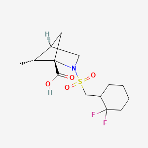 molecular formula C14H21F2NO4S B7340728 (1S,4R,5R)-2-[(2,2-difluorocyclohexyl)methylsulfonyl]-5-methyl-2-azabicyclo[2.1.1]hexane-1-carboxylic acid 