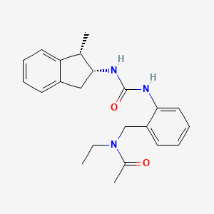 molecular formula C22H27N3O2 B7340853 N-ethyl-N-[[2-[[(1S,2R)-1-methyl-2,3-dihydro-1H-inden-2-yl]carbamoylamino]phenyl]methyl]acetamide 
