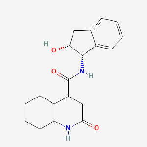 molecular formula C19H24N2O3 B7341232 N-[(1S,2R)-2-hydroxy-2,3-dihydro-1H-inden-1-yl]-2-oxo-3,4,4a,5,6,7,8,8a-octahydro-1H-quinoline-4-carboxamide 