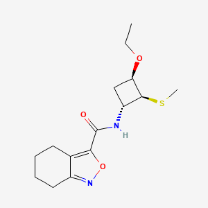 molecular formula C15H22N2O3S B7341419 N-[(1R,2S,3R)-3-ethoxy-2-methylsulfanylcyclobutyl]-4,5,6,7-tetrahydro-2,1-benzoxazole-3-carboxamide 