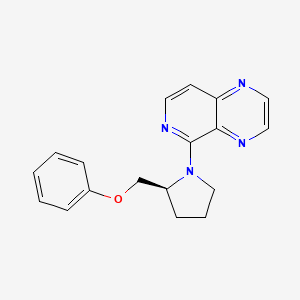 molecular formula C18H18N4O B7341746 5-[(2S)-2-(phenoxymethyl)pyrrolidin-1-yl]pyrido[3,4-b]pyrazine 