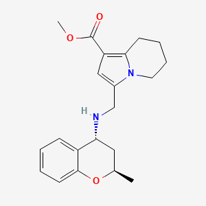 molecular formula C21H26N2O3 B7341751 methyl 3-[[[(2R,4R)-2-methyl-3,4-dihydro-2H-chromen-4-yl]amino]methyl]-5,6,7,8-tetrahydroindolizine-1-carboxylate 