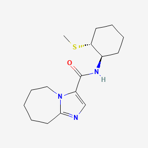 molecular formula C16H25N3OS B7341811 N-[(1R,2R)-2-methylsulfanylcyclohexyl]-6,7,8,9-tetrahydro-5H-imidazo[1,2-a]azepine-3-carboxamide 