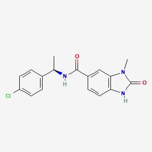 molecular formula C17H16ClN3O2 B7341824 N-[(1R)-1-(4-chlorophenyl)ethyl]-3-methyl-2-oxo-1H-benzimidazole-5-carboxamide 