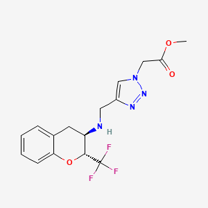 molecular formula C16H17F3N4O3 B7342008 methyl 2-[4-[[[(2R,3R)-2-(trifluoromethyl)-3,4-dihydro-2H-chromen-3-yl]amino]methyl]triazol-1-yl]acetate 