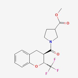 molecular formula C17H18F3NO4 B7342108 methyl 1-[(2R,3R)-2-(trifluoromethyl)-3,4-dihydro-2H-chromene-3-carbonyl]pyrrolidine-3-carboxylate 