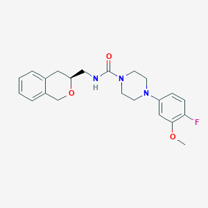 molecular formula C22H26FN3O3 B7342116 N-[[(3S)-3,4-dihydro-1H-isochromen-3-yl]methyl]-4-(4-fluoro-3-methoxyphenyl)piperazine-1-carboxamide 
