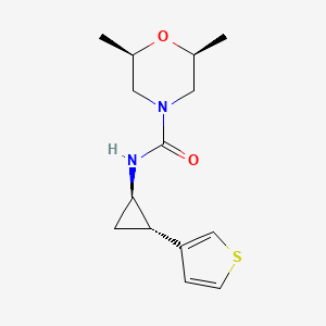 molecular formula C14H20N2O2S B7342134 (2S,6R)-2,6-dimethyl-N-[(1R,2S)-2-thiophen-3-ylcyclopropyl]morpholine-4-carboxamide 