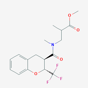 molecular formula C17H20F3NO4 B7342205 methyl 2-methyl-3-[methyl-[(2R,3R)-2-(trifluoromethyl)-3,4-dihydro-2H-chromene-3-carbonyl]amino]propanoate 