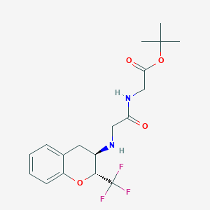 molecular formula C18H23F3N2O4 B7342228 tert-butyl 2-[[2-[[(2R,3R)-2-(trifluoromethyl)-3,4-dihydro-2H-chromen-3-yl]amino]acetyl]amino]acetate 