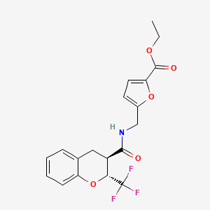 molecular formula C19H18F3NO5 B7342277 ethyl 5-[[[(2R,3R)-2-(trifluoromethyl)-3,4-dihydro-2H-chromene-3-carbonyl]amino]methyl]furan-2-carboxylate 