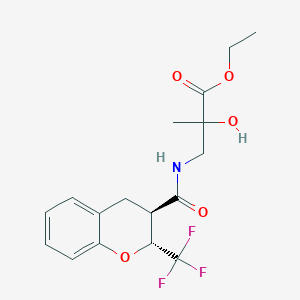 molecular formula C17H20F3NO5 B7342402 ethyl 2-hydroxy-2-methyl-3-[[(2R,3R)-2-(trifluoromethyl)-3,4-dihydro-2H-chromene-3-carbonyl]amino]propanoate 
