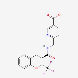molecular formula C19H17F3N2O4 B7342592 methyl 6-[[[(2R,3R)-2-(trifluoromethyl)-3,4-dihydro-2H-chromene-3-carbonyl]amino]methyl]pyridine-3-carboxylate 