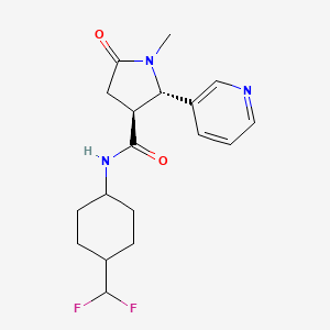 molecular formula C18H23F2N3O2 B7342642 (2S,3S)-N-[4-(difluoromethyl)cyclohexyl]-1-methyl-5-oxo-2-pyridin-3-ylpyrrolidine-3-carboxamide 