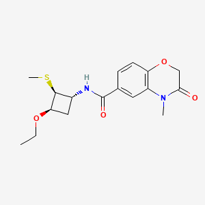 molecular formula C17H22N2O4S B7342655 N-[(1R,2S,3R)-3-ethoxy-2-methylsulfanylcyclobutyl]-4-methyl-3-oxo-1,4-benzoxazine-6-carboxamide 