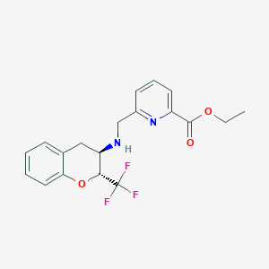 molecular formula C19H19F3N2O3 B7342726 ethyl 6-[[[(2R,3R)-2-(trifluoromethyl)-3,4-dihydro-2H-chromen-3-yl]amino]methyl]pyridine-2-carboxylate 