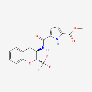 molecular formula C17H15F3N2O4 B7342775 methyl 5-[[(2R,3R)-2-(trifluoromethyl)-3,4-dihydro-2H-chromen-3-yl]carbamoyl]-1H-pyrrole-2-carboxylate 
