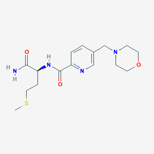 molecular formula C16H24N4O3S B7342822 N-[(2S)-1-amino-4-methylsulfanyl-1-oxobutan-2-yl]-5-(morpholin-4-ylmethyl)pyridine-2-carboxamide 