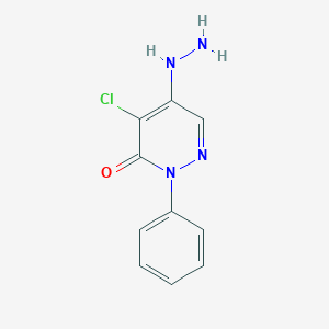 molecular formula C10H9ClN4O B073429 4-Chloro-5-hydrazino-2-phenyl-3(2H)-pyridazinone CAS No. 1210-32-8
