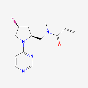molecular formula C13H17FN4O B7343142 N-{[(2S,4S)-4-fluoro-1-(pyrimidin-4-yl)pyrrolidin-2-yl]methyl}-N-methylprop-2-enamide 