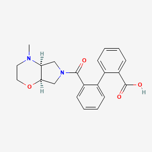 molecular formula C21H22N2O4 B7343389 2-[2-[(4aS,7aR)-4-methyl-2,3,4a,5,7,7a-hexahydropyrrolo[3,4-b][1,4]oxazine-6-carbonyl]phenyl]benzoic acid 