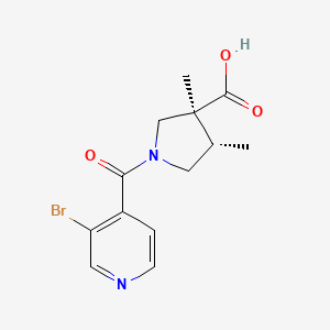 molecular formula C13H15BrN2O3 B7343505 (3S,4S)-1-(3-bromopyridine-4-carbonyl)-3,4-dimethylpyrrolidine-3-carboxylic acid 