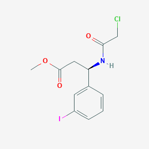 molecular formula C12H13ClINO3 B7343735 methyl (3R)-3-[(2-chloroacetyl)amino]-3-(3-iodophenyl)propanoate 