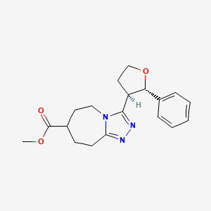 molecular formula C19H23N3O3 B7343788 methyl 3-[(2S,3R)-2-phenyloxolan-3-yl]-6,7,8,9-tetrahydro-5H-[1,2,4]triazolo[4,3-a]azepine-7-carboxylate 