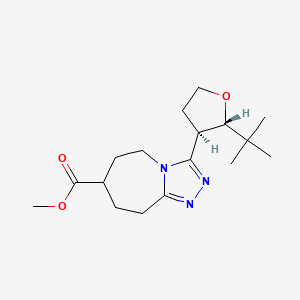 molecular formula C17H27N3O3 B7343792 methyl 3-[(2S,3R)-2-tert-butyloxolan-3-yl]-6,7,8,9-tetrahydro-5H-[1,2,4]triazolo[4,3-a]azepine-7-carboxylate 
