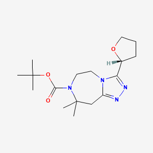 molecular formula C17H28N4O3 B7343799 tert-butyl 8,8-dimethyl-3-[(2R)-oxolan-2-yl]-6,9-dihydro-5H-[1,2,4]triazolo[4,3-d][1,4]diazepine-7-carboxylate 
