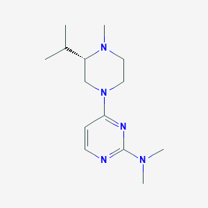 molecular formula C14H25N5 B7343810 N,N-dimethyl-4-[(3S)-4-methyl-3-propan-2-ylpiperazin-1-yl]pyrimidin-2-amine 