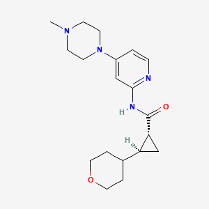 molecular formula C19H28N4O2 B7343979 (1R,2S)-N-[4-(4-methylpiperazin-1-yl)pyridin-2-yl]-2-(oxan-4-yl)cyclopropane-1-carboxamide 
