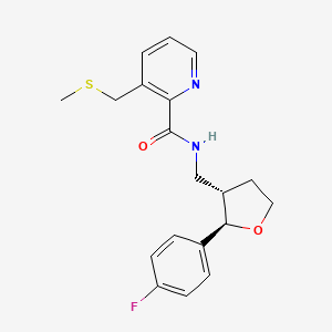 molecular formula C19H21FN2O2S B7343986 N-[[(2R,3S)-2-(4-fluorophenyl)oxolan-3-yl]methyl]-3-(methylsulfanylmethyl)pyridine-2-carboxamide 