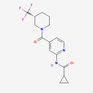 molecular formula C16H18F3N3O2 B7343999 N-[4-[(3R)-3-(trifluoromethyl)piperidine-1-carbonyl]pyridin-2-yl]cyclopropanecarboxamide 