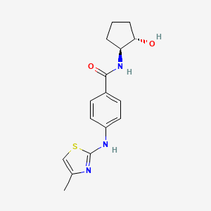 molecular formula C16H19N3O2S B7344001 N-[(1S,2S)-2-hydroxycyclopentyl]-4-[(4-methyl-1,3-thiazol-2-yl)amino]benzamide 