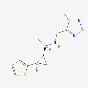 molecular formula C13H17N3OS B7344095 N-[(4-methyl-1,2,5-oxadiazol-3-yl)methyl]-1-[(1R,2R)-2-thiophen-2-ylcyclopropyl]ethanamine 