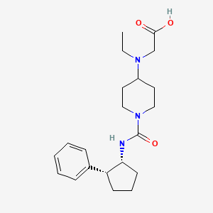 molecular formula C21H31N3O3 B7344217 2-[ethyl-[1-[[(1R,2R)-2-phenylcyclopentyl]carbamoyl]piperidin-4-yl]amino]acetic acid 