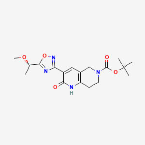 molecular formula C18H24N4O5 B7344236 tert-butyl 3-[5-[(1S)-1-methoxyethyl]-1,2,4-oxadiazol-3-yl]-2-oxo-1,5,7,8-tetrahydro-1,6-naphthyridine-6-carboxylate 