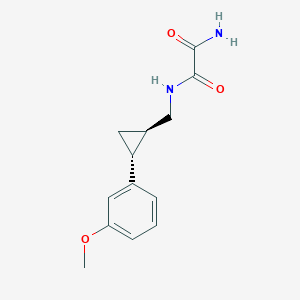 molecular formula C13H16N2O3 B7344242 N'-[[(1R,2R)-2-(3-methoxyphenyl)cyclopropyl]methyl]oxamide 