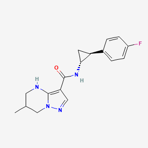 molecular formula C17H19FN4O B7344366 N-[(1R,2S)-2-(4-fluorophenyl)cyclopropyl]-6-methyl-4,5,6,7-tetrahydropyrazolo[1,5-a]pyrimidine-3-carboxamide 